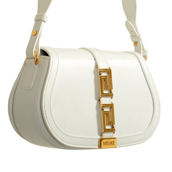 Versace Women's White 100% Leather Greca Goddess Handbag Shoulder Bag - Picture 3 of 8